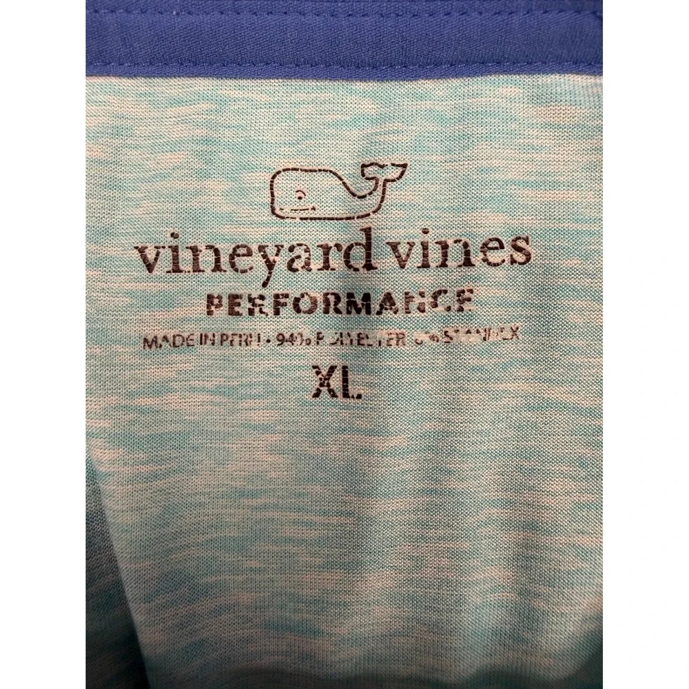 Vineyard Vines Performance Shirt Mens XL Blue Long Sleeve Surf Fin Graphic Tee